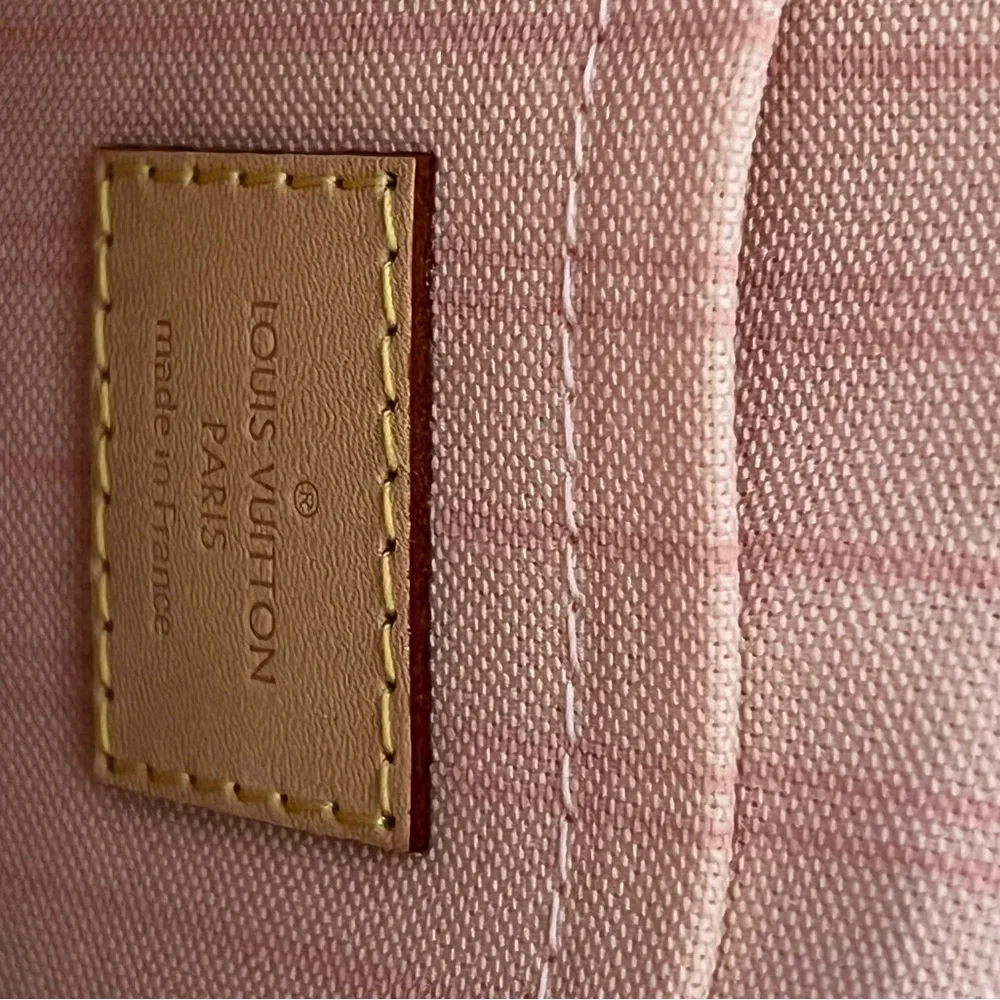 LV NeverFull MM Checkered Ballerine Pink Tote Bag - Picture 15 of 16